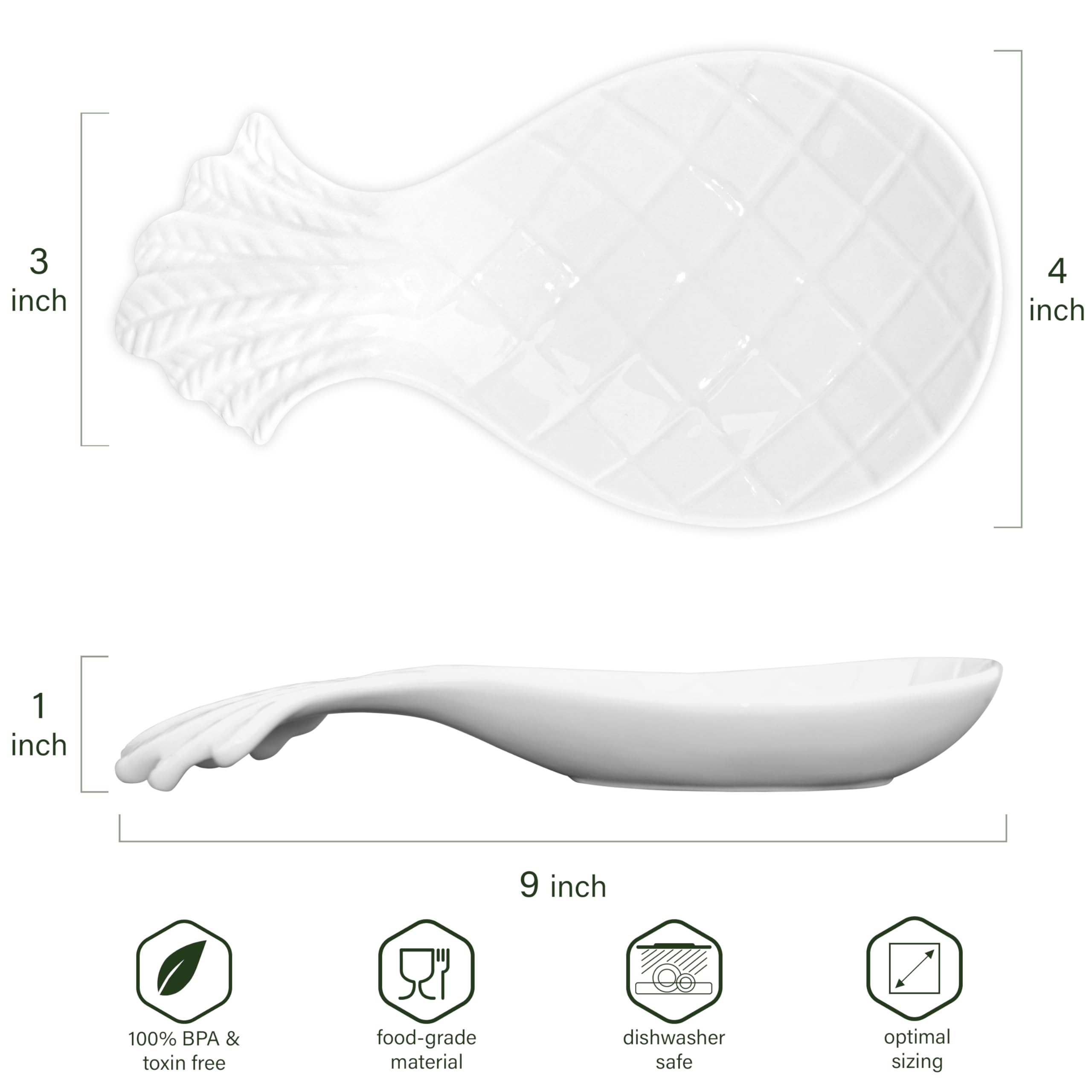 Repose-cuillère en céramique pour comptoir de cuisine, support de cuillère amusant My Kitchen My Rules blanc pour chef, papa, maman, ami, décoration de cuisine mignonne