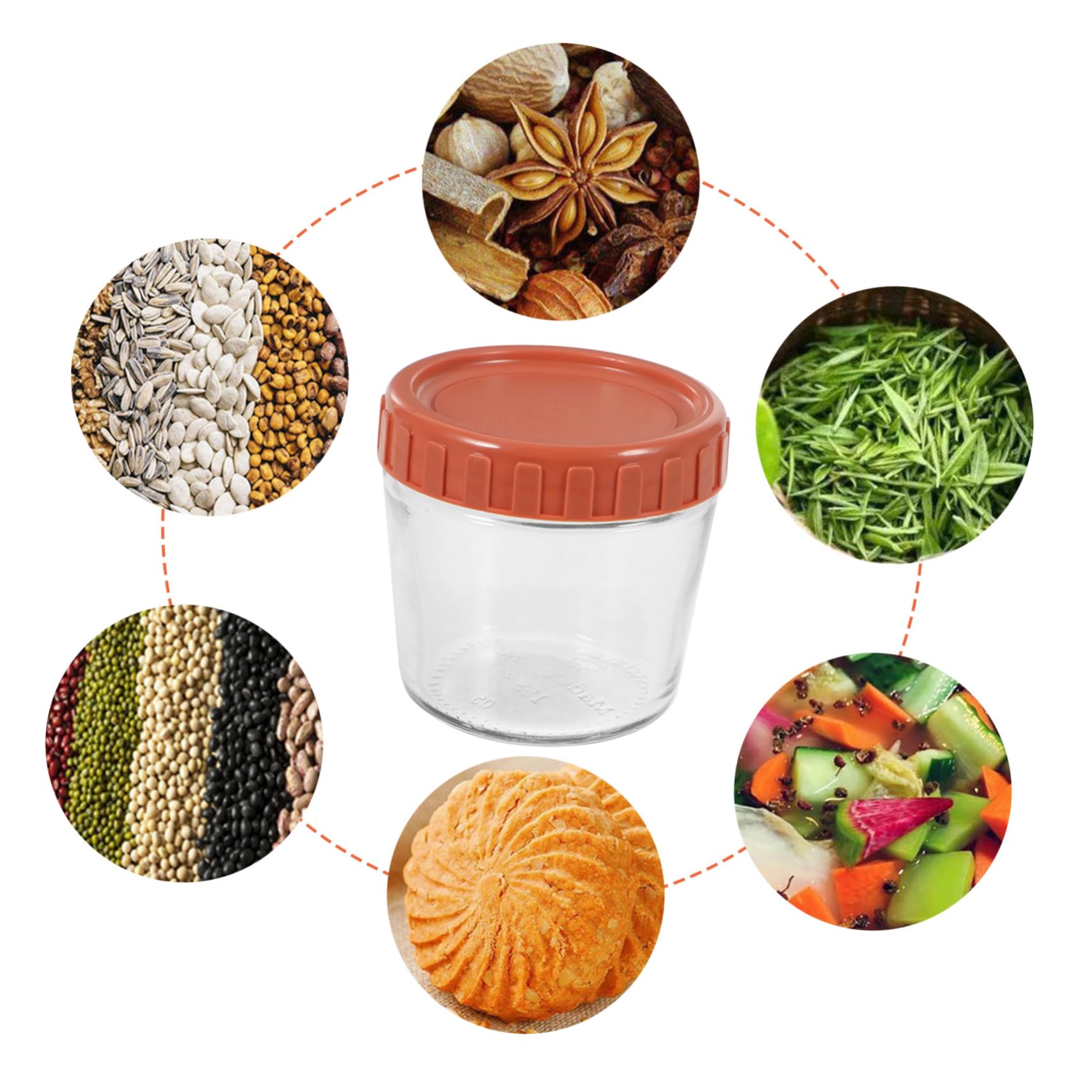 ABOOFAN 4 Tarros de Cristal Herméticos Fáciles de Limpiar Tapa de Silicona, Reutilizables, para Alimentos, Yogur y Cereales