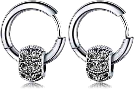 Amazon.com: Titruebe 17mm Stainless Steel Higgie Hoop Earrings for