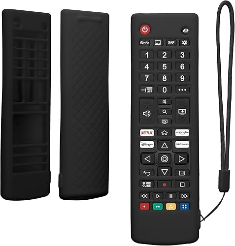 kwmobile Case Compatible with LG Smart TV AKB Case - Soft Silicone Cover for Remote Control - Black