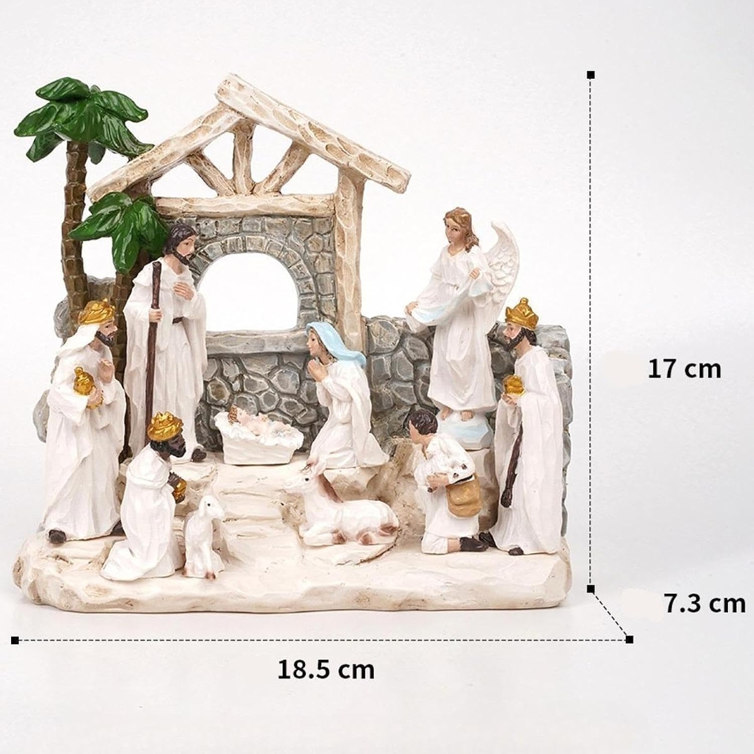 Nativity Scene Nativity Figurine, Statue Birth of Jesus,Resin Tabletop Decoration, Religious Figurines Home Decor Gift