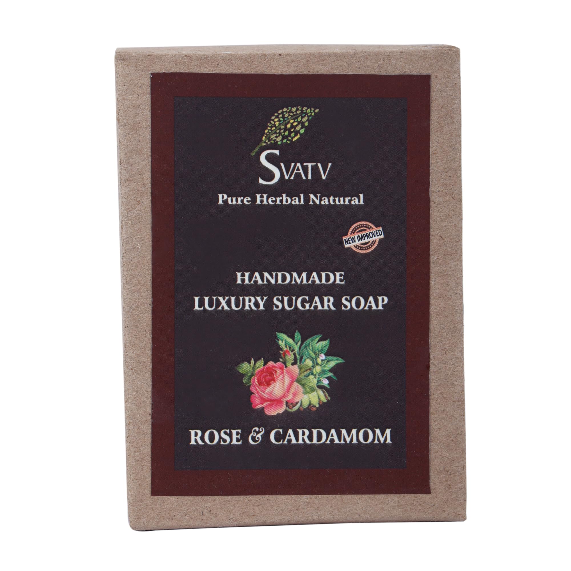 SVATV Handmade Sugar Natural Soap ll For All Skin types 100g Bar ll Kosher Certified (Rose Cardamom)