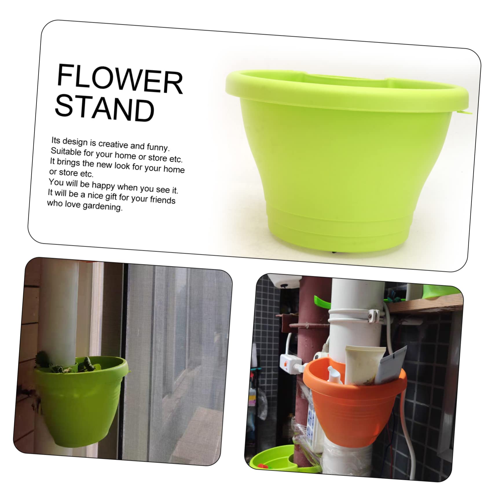 YARNOW Regenrohr Blumentopf Hngetopf Balkontopf Fallrohr Pflanztopf  Balkontopf Regenrinne Pflanzkbel Pflanzgef bertopf Blumenkasten fr  Regenfallrohre Drauen Balkon Garten L 3 Stck: Amazon.de: Garten