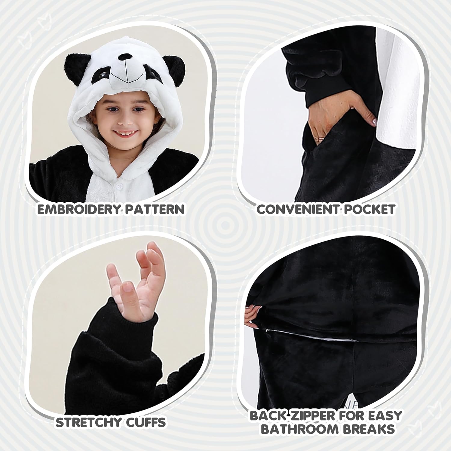 Unisex Kids Animal Costume Soft Flannel Halloween Christmas Cosplay Pajama Jumpsuit for 4-12 Years - Image 6