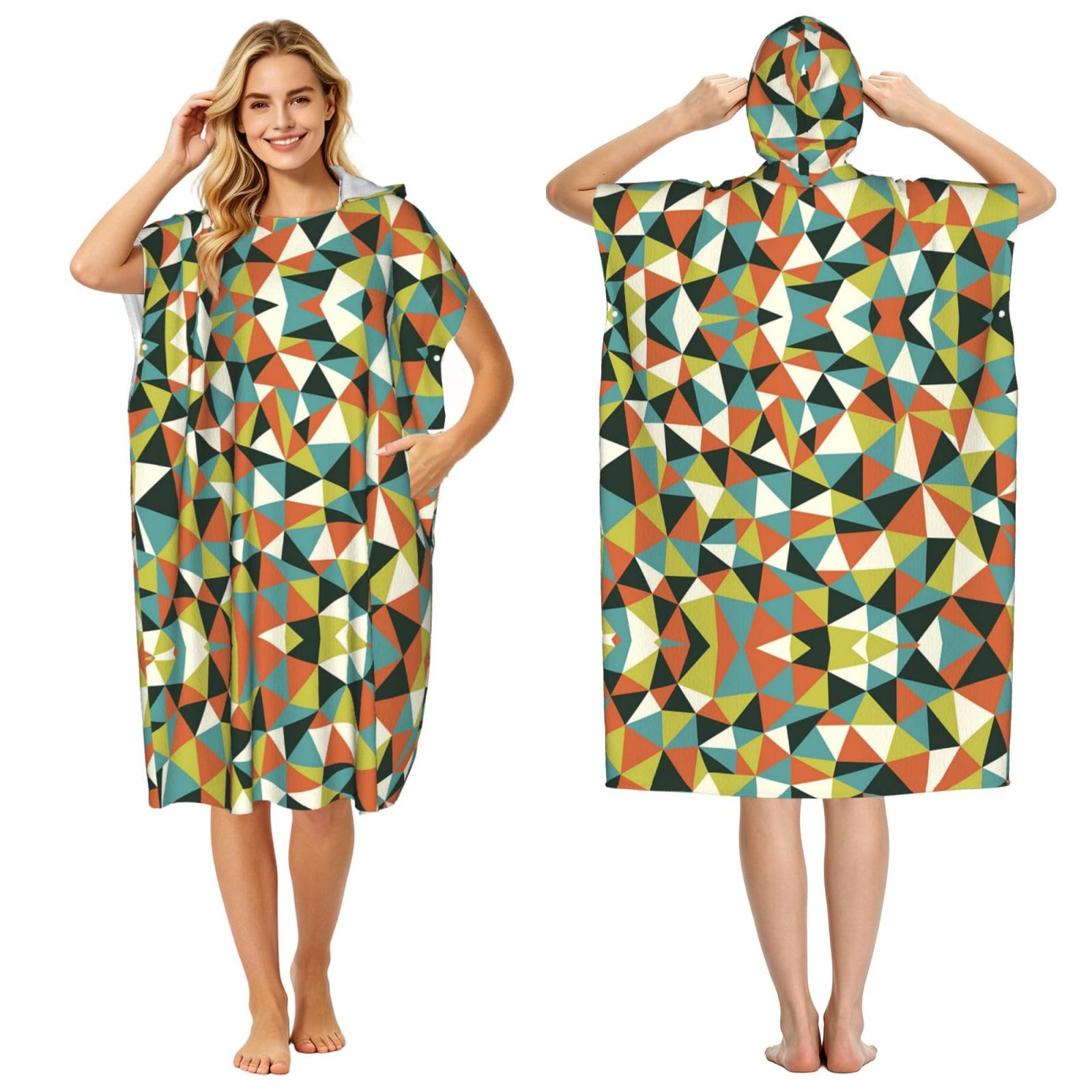 Peignoir à capuche léger et poncho de plage pour adulte homme femme