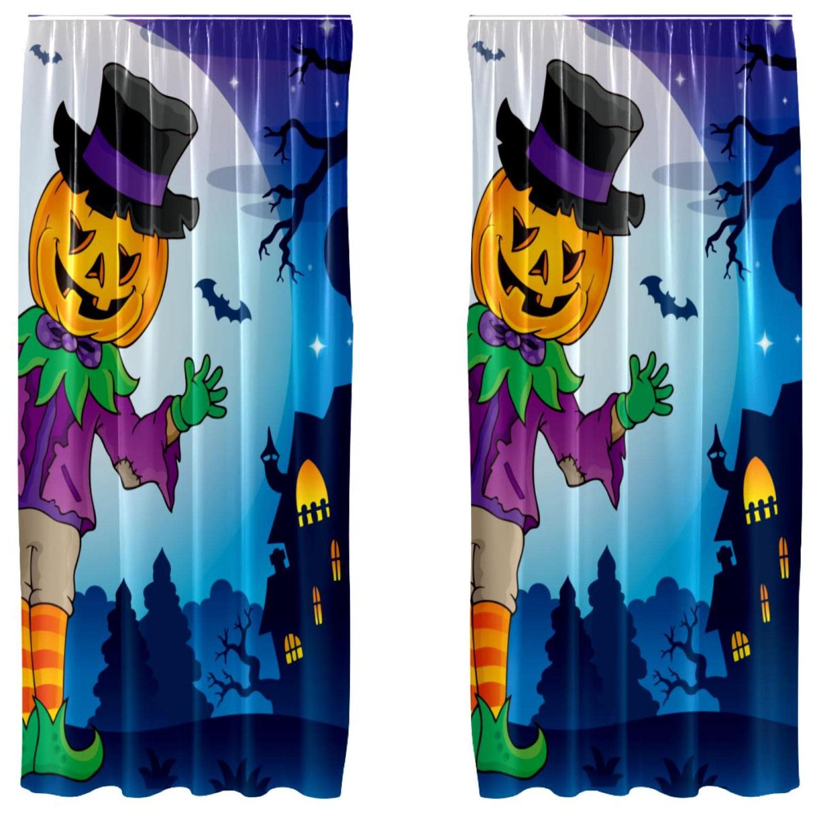 Cortinas para ventana de murciélago de alce para Halloween, el detalle perfecto para tu hogar