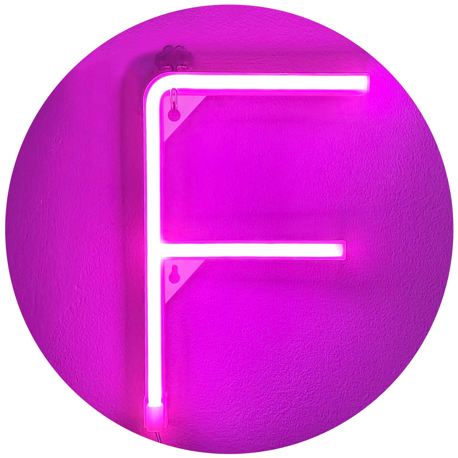Light Up Letters Neon Sign - Protecu USB Battery Operated LED Marquee Letter Lights Signs for Bedroom | Neon Wall Decor Lights for Birthday Wedding Party Christmas Room Decorations - Pink Letter F
