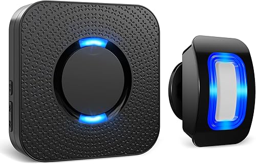 Sensor de movimiento inalámbrico con luz LED, detector de movimiento, timbres de alarma, sensor de puerta con rango de 500 pies, sistema de monitor