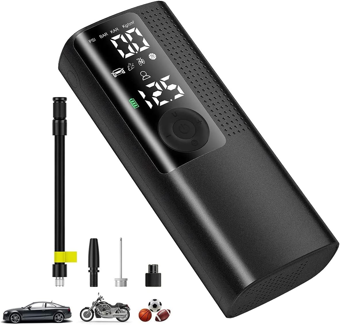 Tire Inflator Portable Air Compressor Cordless Air Pump Digital Electric Car Pump with Pressure Gauge LED Light 2000mAh for Motorcycle Bike Truck Ball Swimming Ring Pressure Prediction