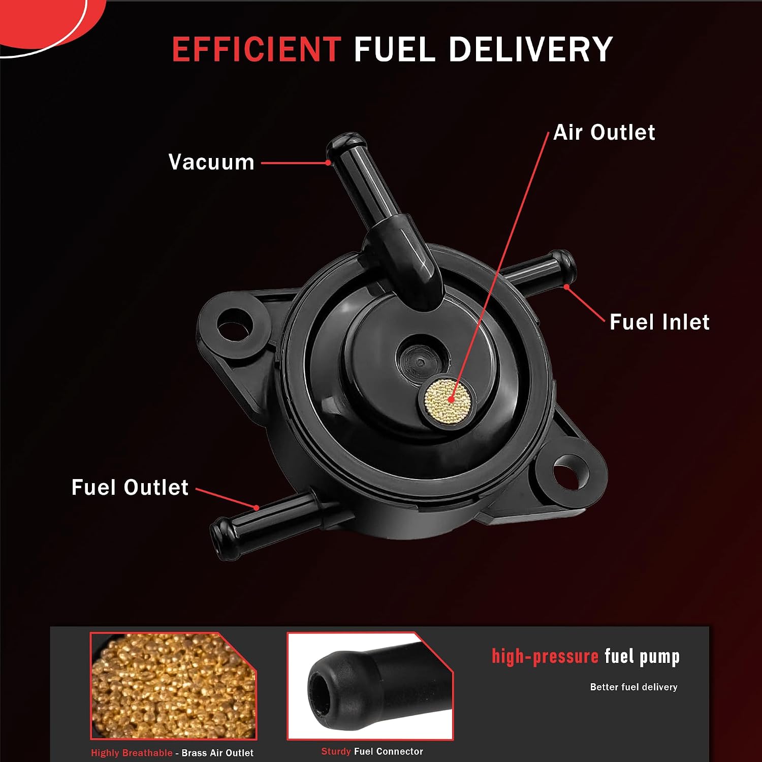 Replace OEM# 49040-0770 49040-7008 Fuel Pump Fits for Kawasaki FR FS FX Engine FR691V FR651V FR730V FS541V FS600V Fuel Pump for John Deere Z445 Z465 Z645 Z655 Z665 Lawn Mower MIU12470