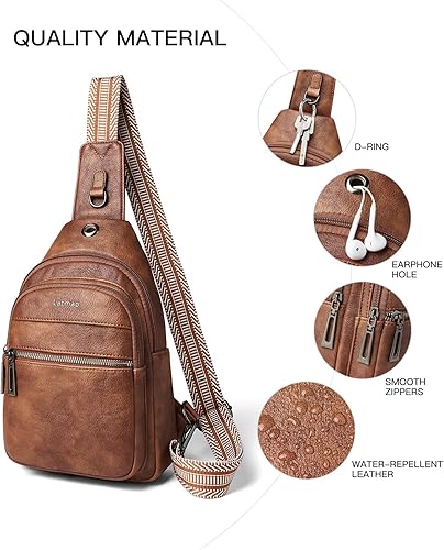 Miniatura 6 de Sling Bag For Women Faux Leather Small Casual Daypack Backpack Fanny Pack Crossbody Chest Bags Purse