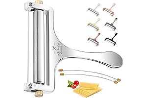 Zulay Kitchen Stainless Steel Wire Cheese Slicer: The Premium Cheese Shaver, Adjustable...
