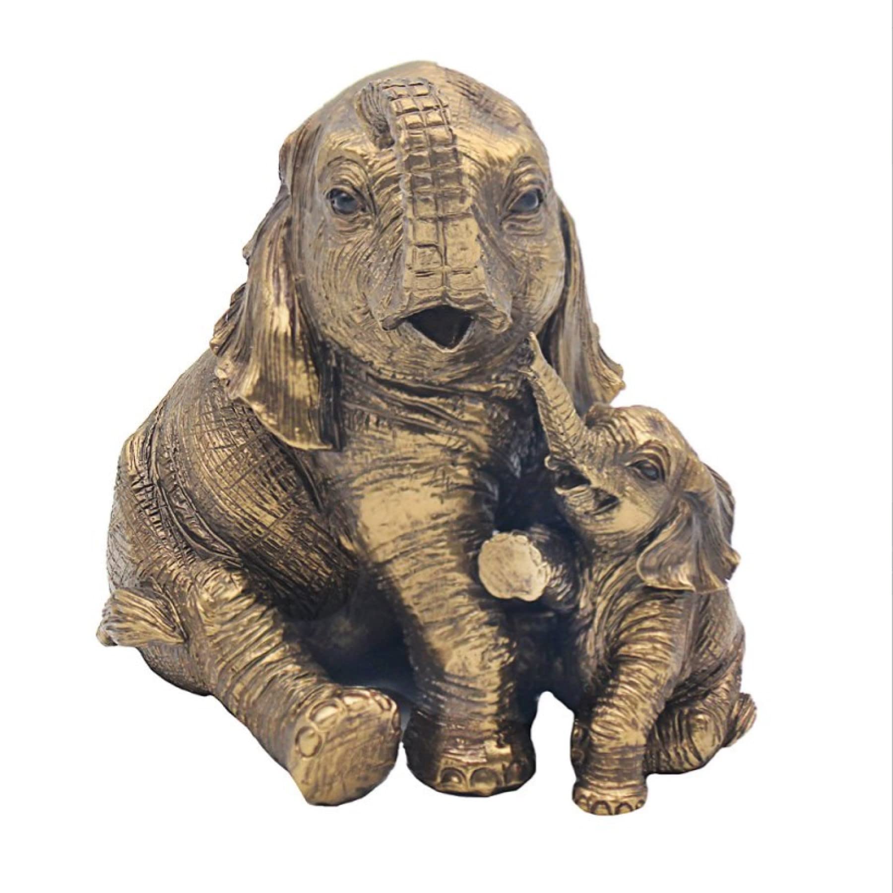 Lesser & Pavey Bronze Reflections Resign Animal Ornament - Elephant And Calf
