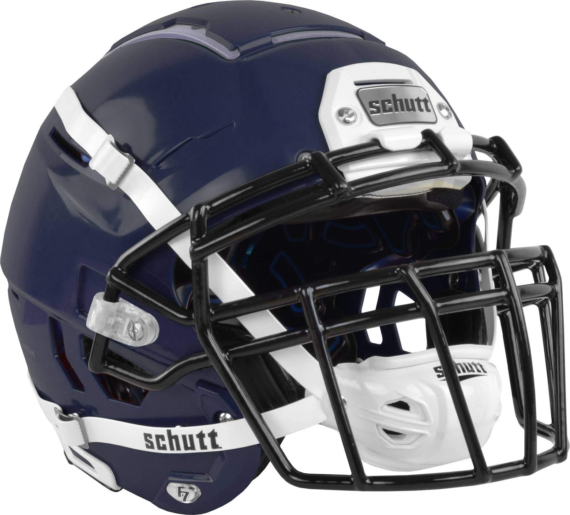 Schutt F7 VTD Adult Football Helmet - Includes Facemask & Chinstrap (Navy, XL+)
