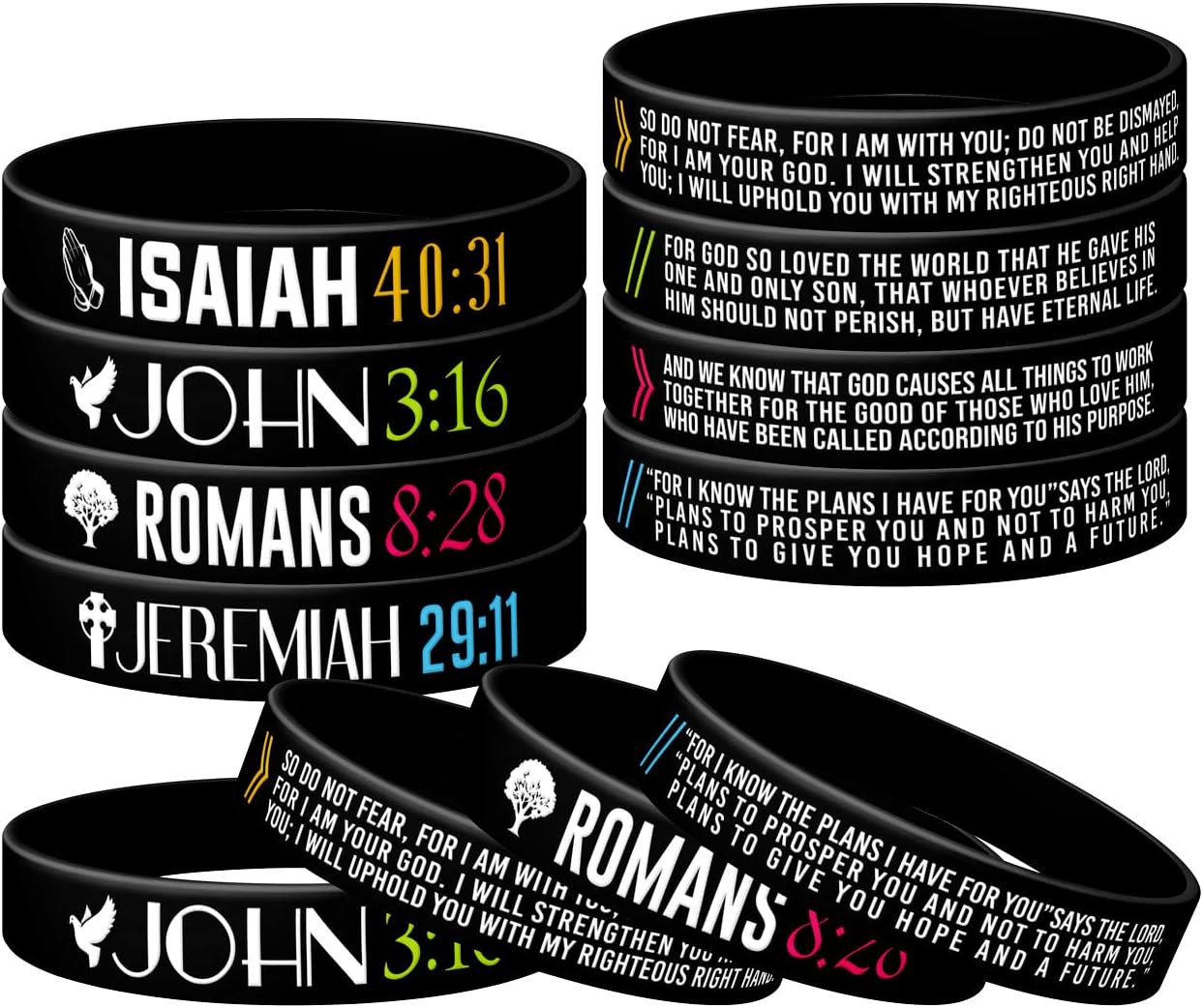 Christian Silicone Wristbands Bible Verse Rubber Bracelets
