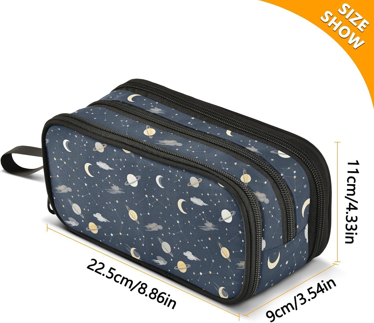 GAIREG Moon Constellation Navy Pencil Bag for Artists, Nylon image 3