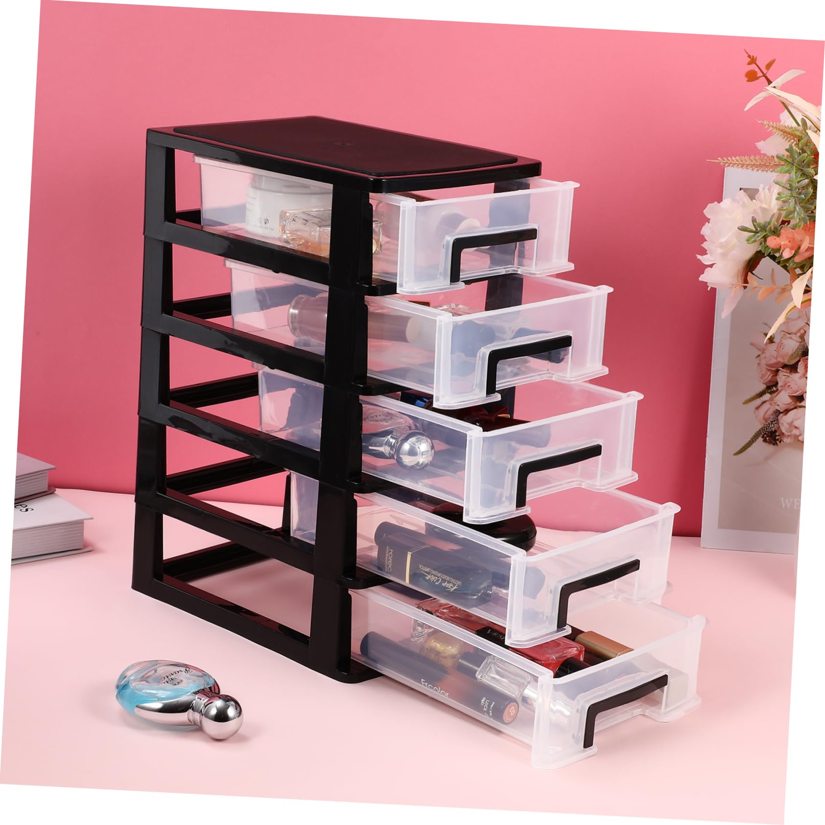 Ciieeo Multifunktionale Aus Kunststoff Organizer Für Büro Und Zuhause Tragbarer Schubladenschrank Transparente Kunststoffbox Für Kosmetische Utensilien Und Mehr