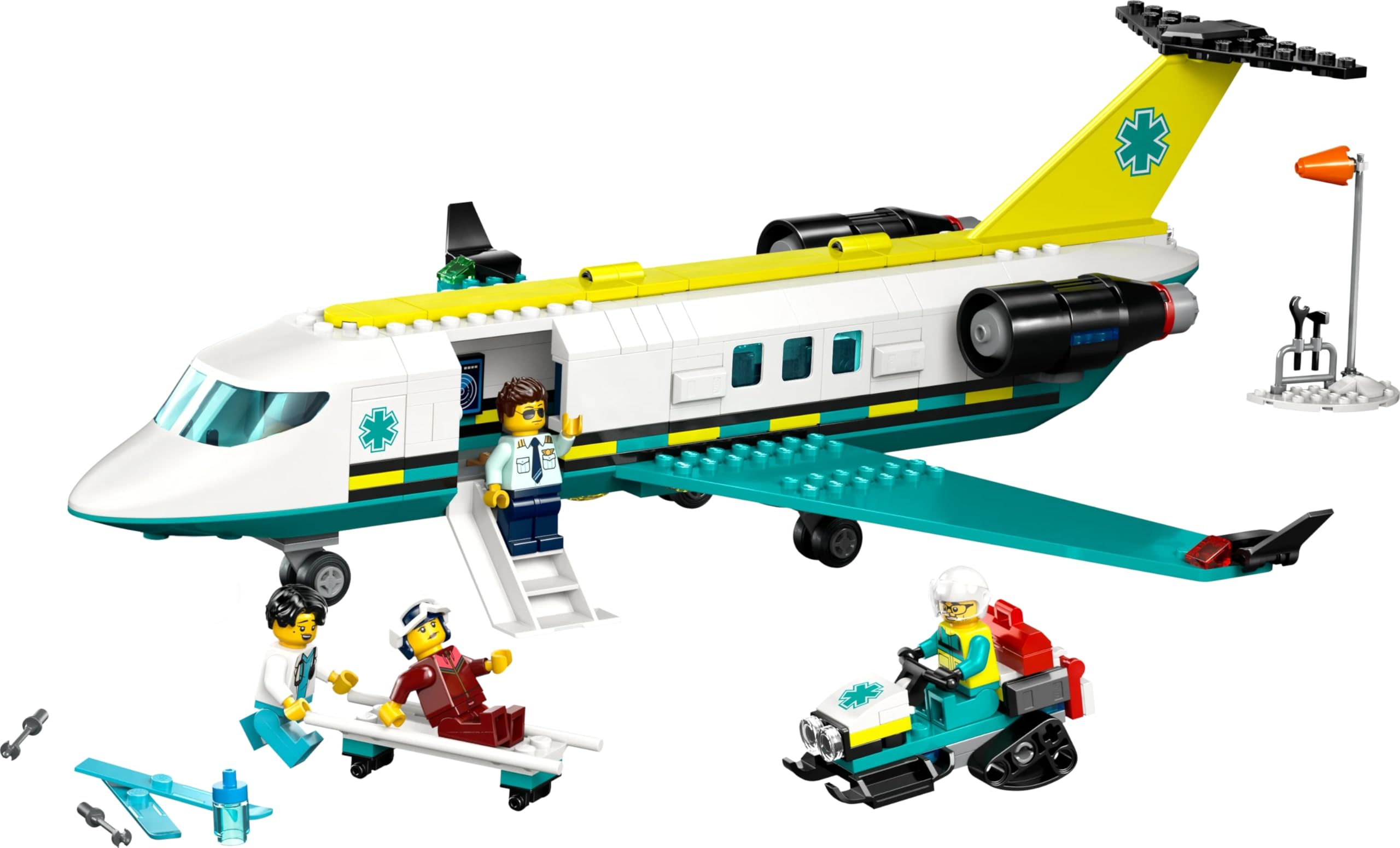 LEGO City Samolot pogotowia ratunkowego 60465 | Samolot ratunkowy, zestaw klocków dla dzieci, prezent dla chłopca i dziewczynki, zabawka dla 6-latka, 403 elementy
