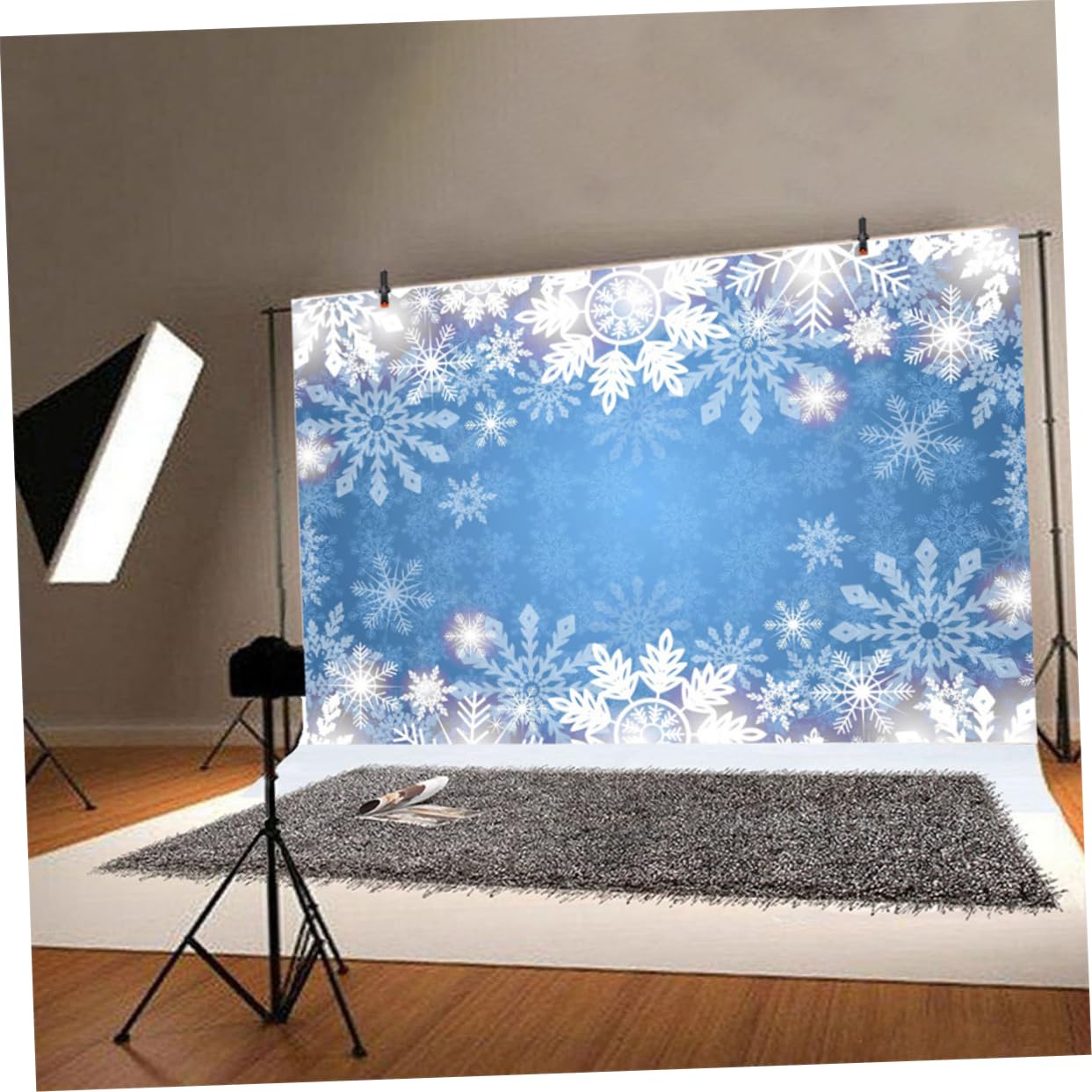 VILLCASE 1 Pz. Panno Fotografico Di Natale Sfondo Fotografico Per L'inverno Panno Per Sfondo Fotografico Sfondo Fiocco Di Neve