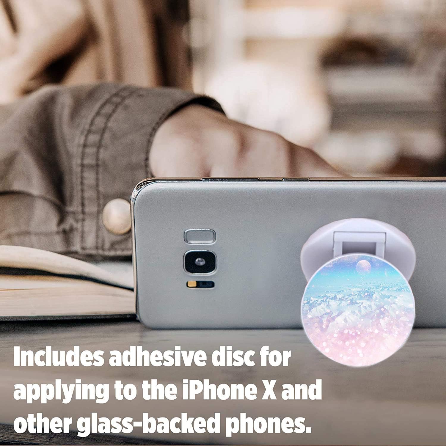 Multi-Function Mounts and Stands, Expanding Stand Grip Mount Socket for Smartphones, Tablets and Phone, Multifunctional Mobile Phone Folding Stand - Arctic Moonrise