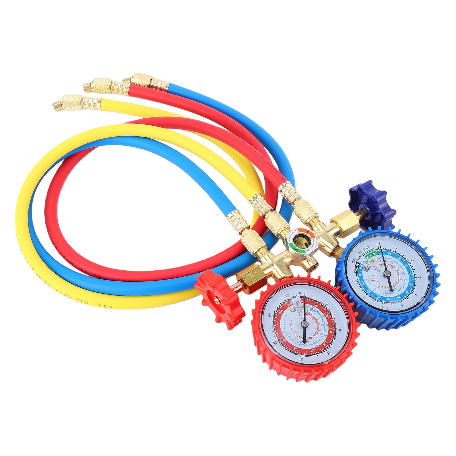 HUIOP Set manometri refrigerante Strumenti per Aria condizionata con Tubo e Gancio per R12 R22 R404A R134A