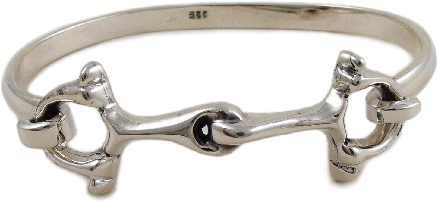 Horse Snaffle 925 Sterling Silver Riding Bit Bracelet Cuff