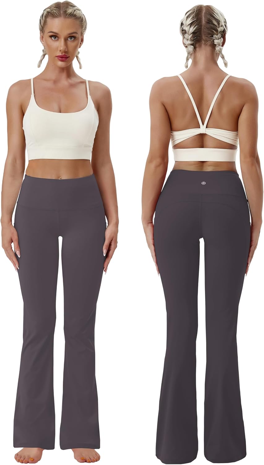 BUBBLELIME 29"/31"/33"/35"/37" High Waist Yoga Pants Tummy Control for Womens Bootcut Workout Flared Basic/Out Pockets - Image 2