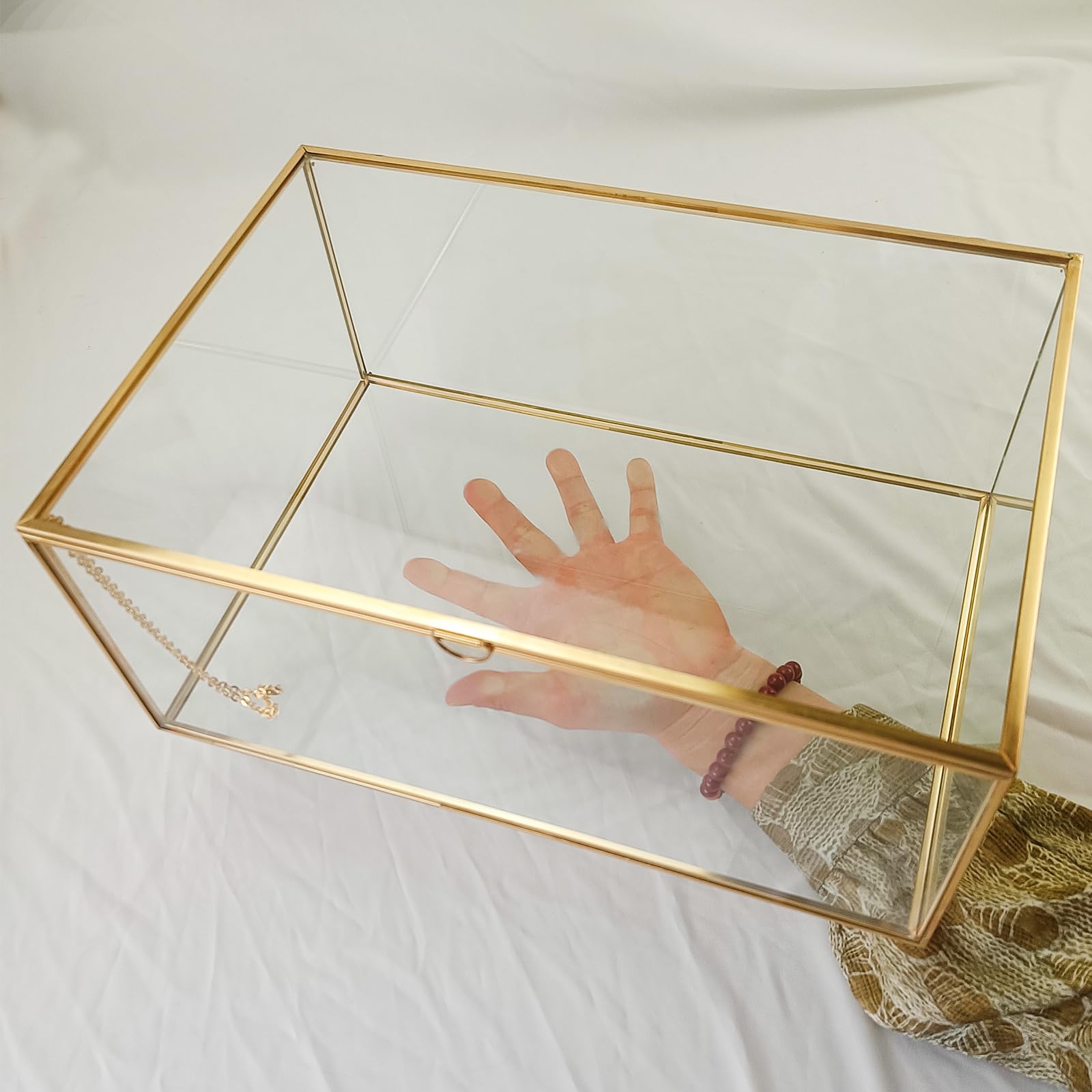 Amazon｜HighFree 銅製ゴールデンヴィンテージガラス蓋付きボックス