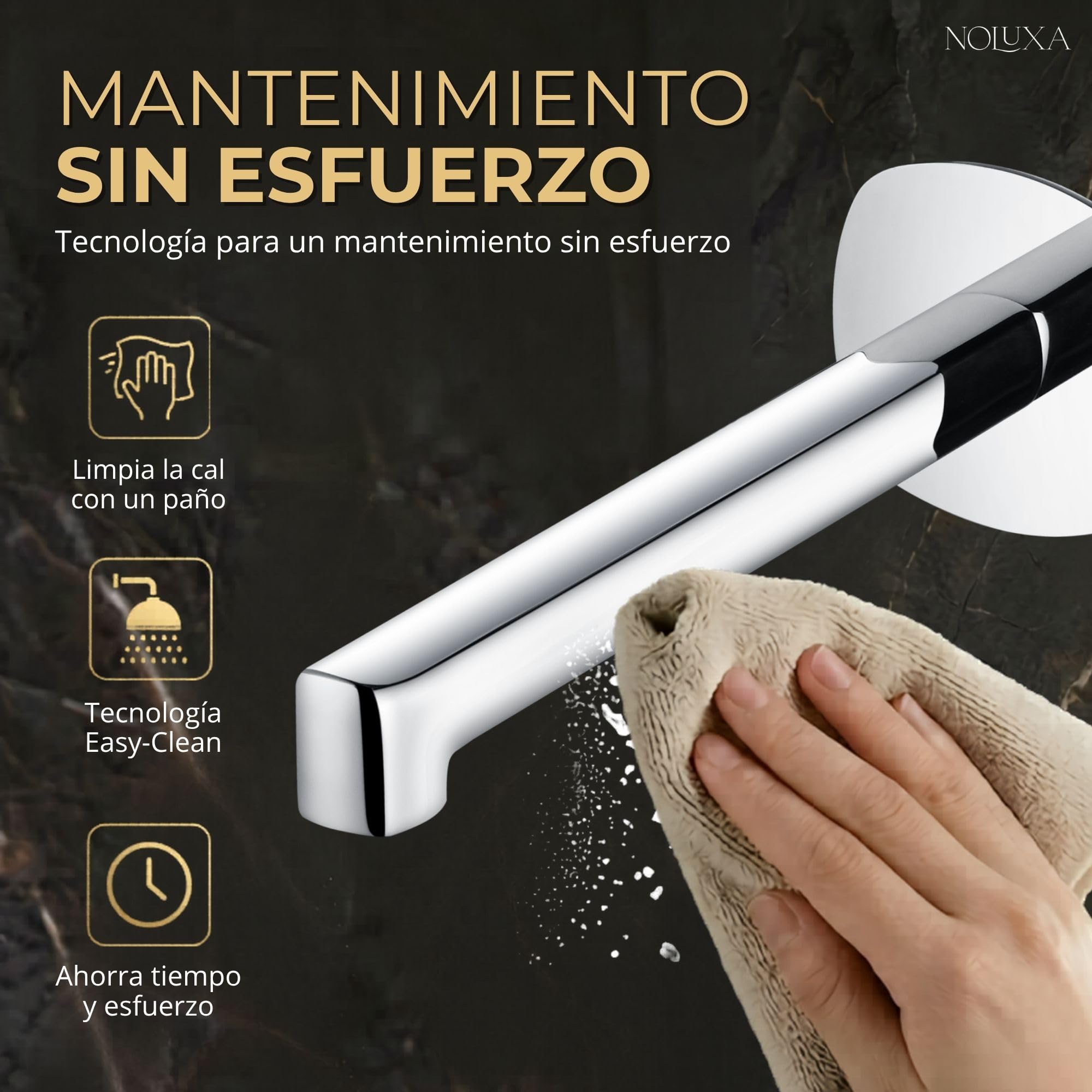 IMEX - Grifo Lavabo Empotrado Cromado | Grifo de Lavabo Monomando Pared Mezclador Agua Fría y Caliente | Grifería en Latón con Cartucho Cerámico Ø35mm | Serie Firenze