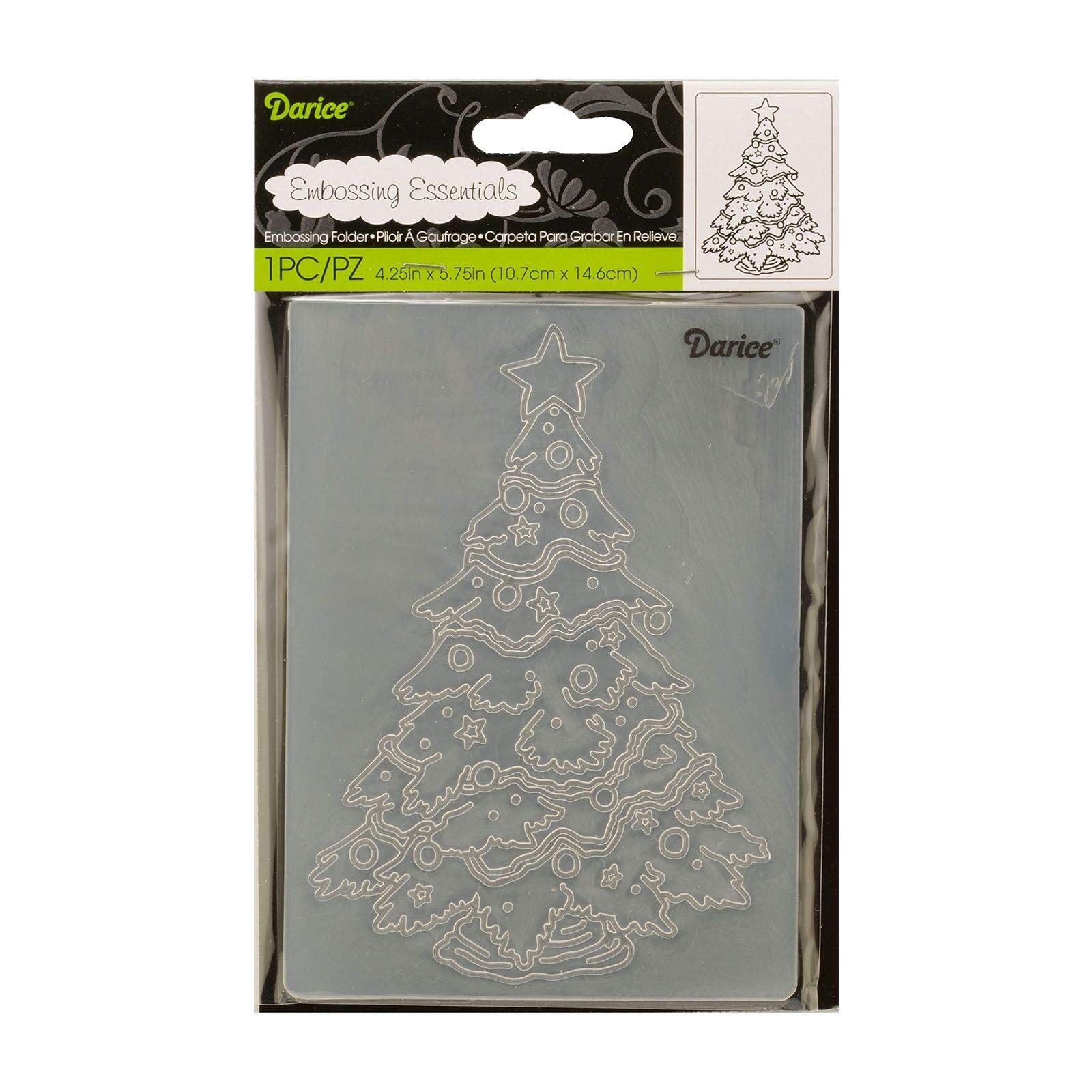 Darice 1218118 Embossing Folder, 4.25 by 5.75Inch, Geo Christmas Tree