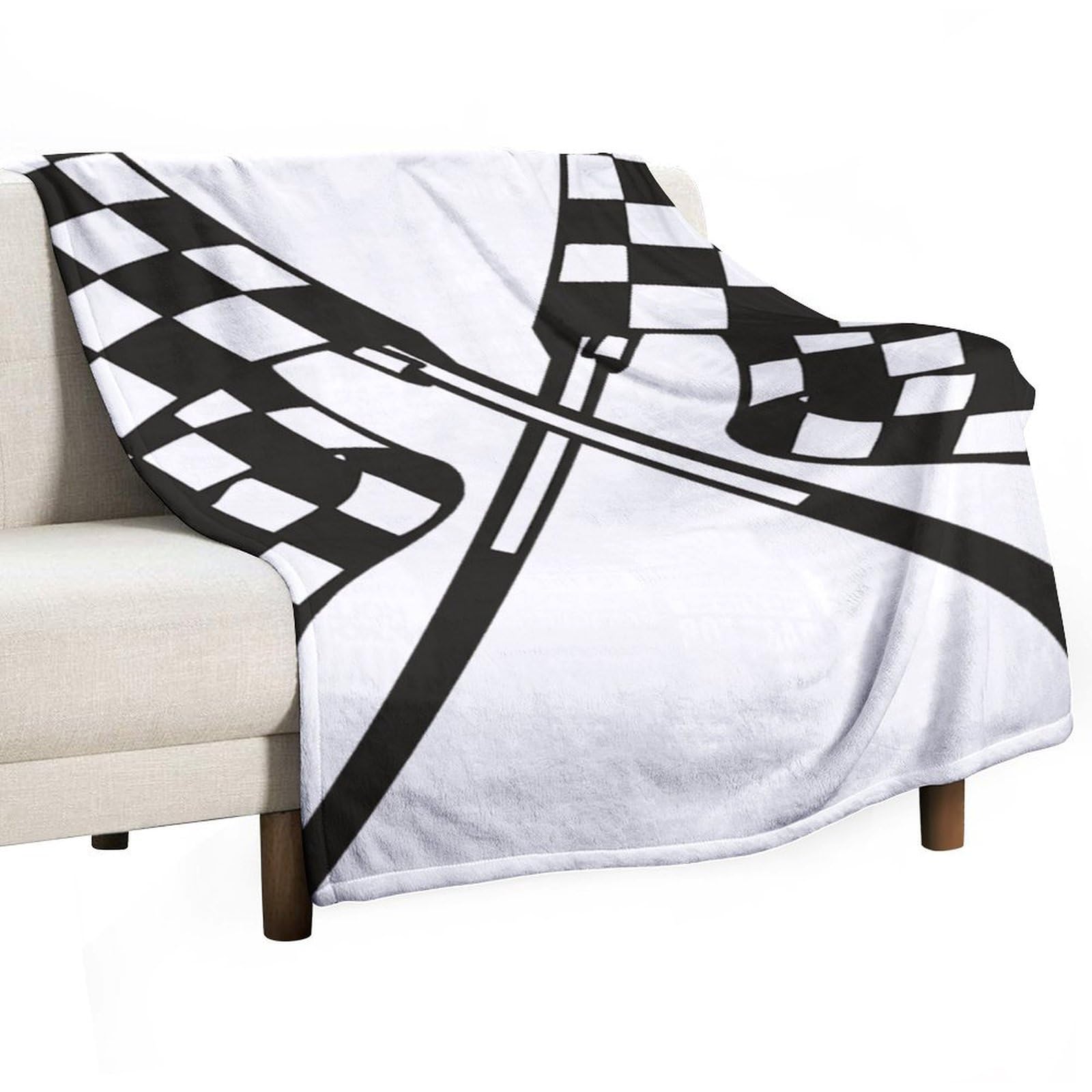 MHYRAC Flannel Blanket, Checkered Flags Race Flag Throw Blanket for Couch Sofa Bed Office, Soft And Comfortable Without Pilling