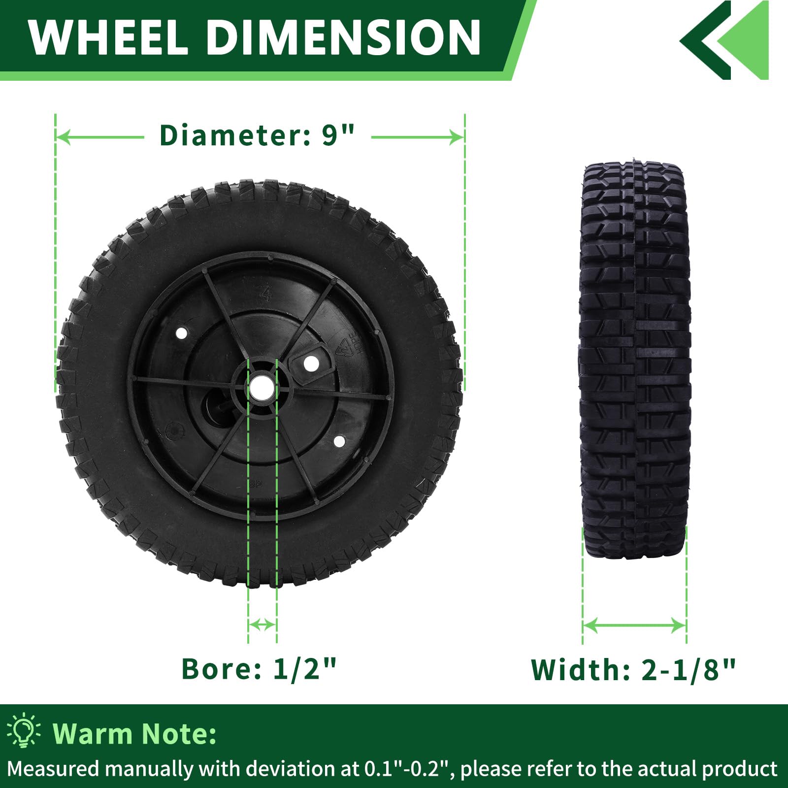 2-pak zastępuje MTD 734-2010B Wheel Cub Cadet Craftsman 734-2010 734-2010A 9"X2-1/20.3 cm