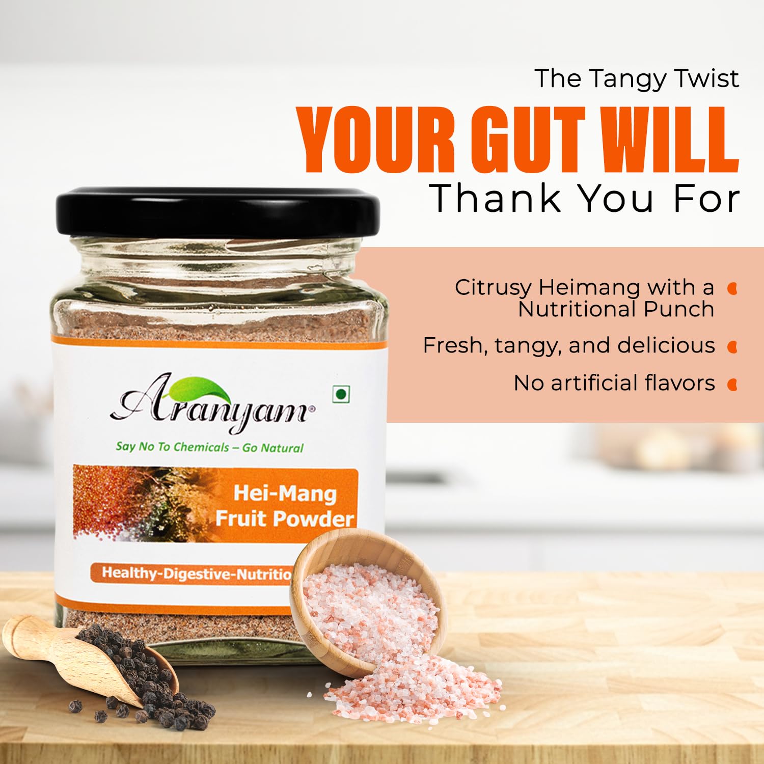 Aranyam Citrusy Heimang Fruit Powder/Churan - 130g | Digestive Churan for Digestion | Spiced Heimang Fruit Powder with Hint of Sweetness 1