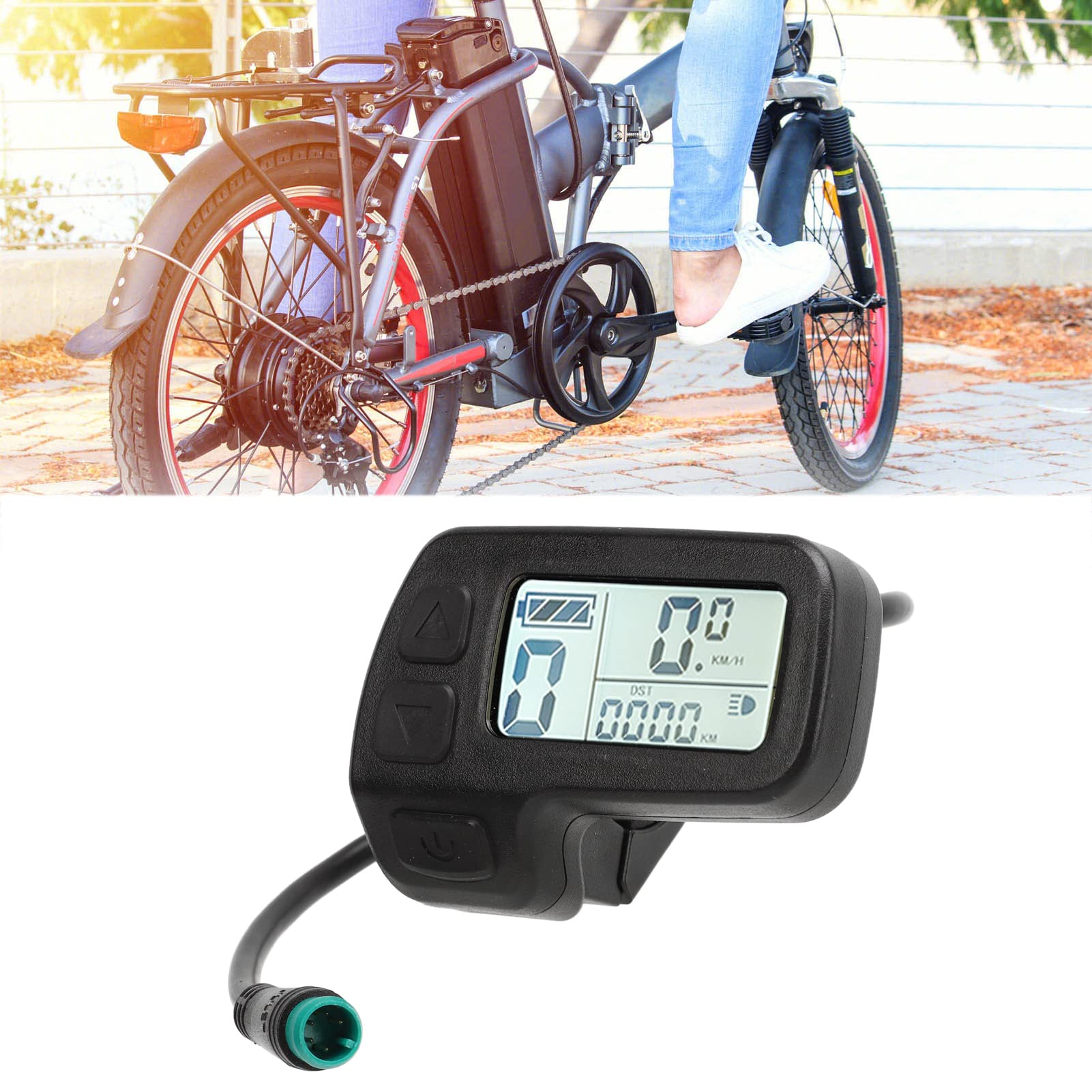 Rower elektryczny wyświetlacz LCD wodoodporne złącze miernik wyświetlania danych 24V 36V 48V uniwersalny do roweru elektrycznego