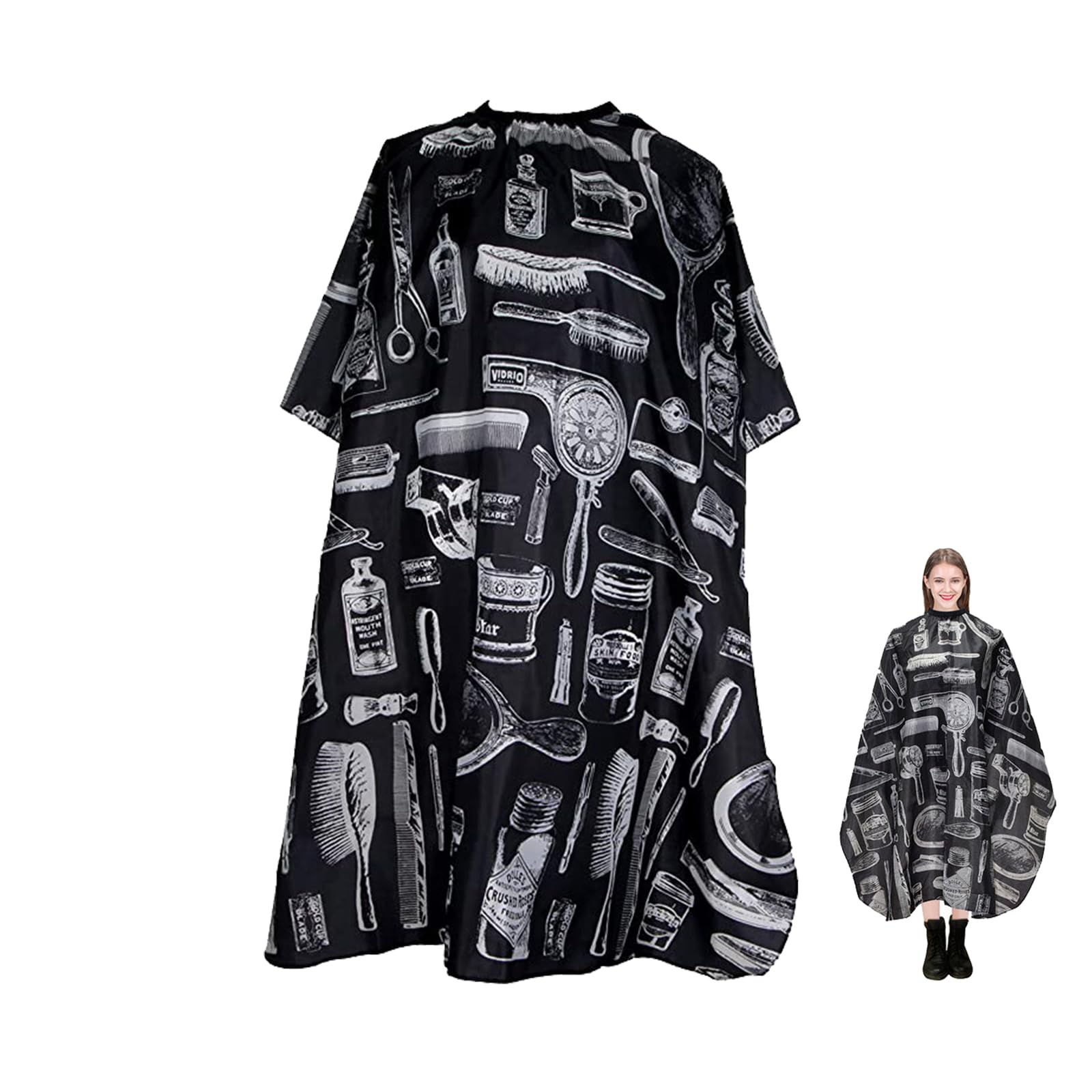 Capas para Peluqueria, Capa de Peluquería, Capa de Barbero Profesional, Capa Peluqueria, Capa de Peluquería Peluquería, Capa para Cortar Pelo, Capa Ajustable Profesional Del Salon, 140 x 118 cm