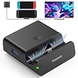 Portable TV Docking Station Compatible with Nintendo Switch 2/Switch/OLED, Compact Travel Switch 2 Dock Base with Cooling Fan, One-Touch TV Output, HDMI 2.1 4K Output, Charging While Playing