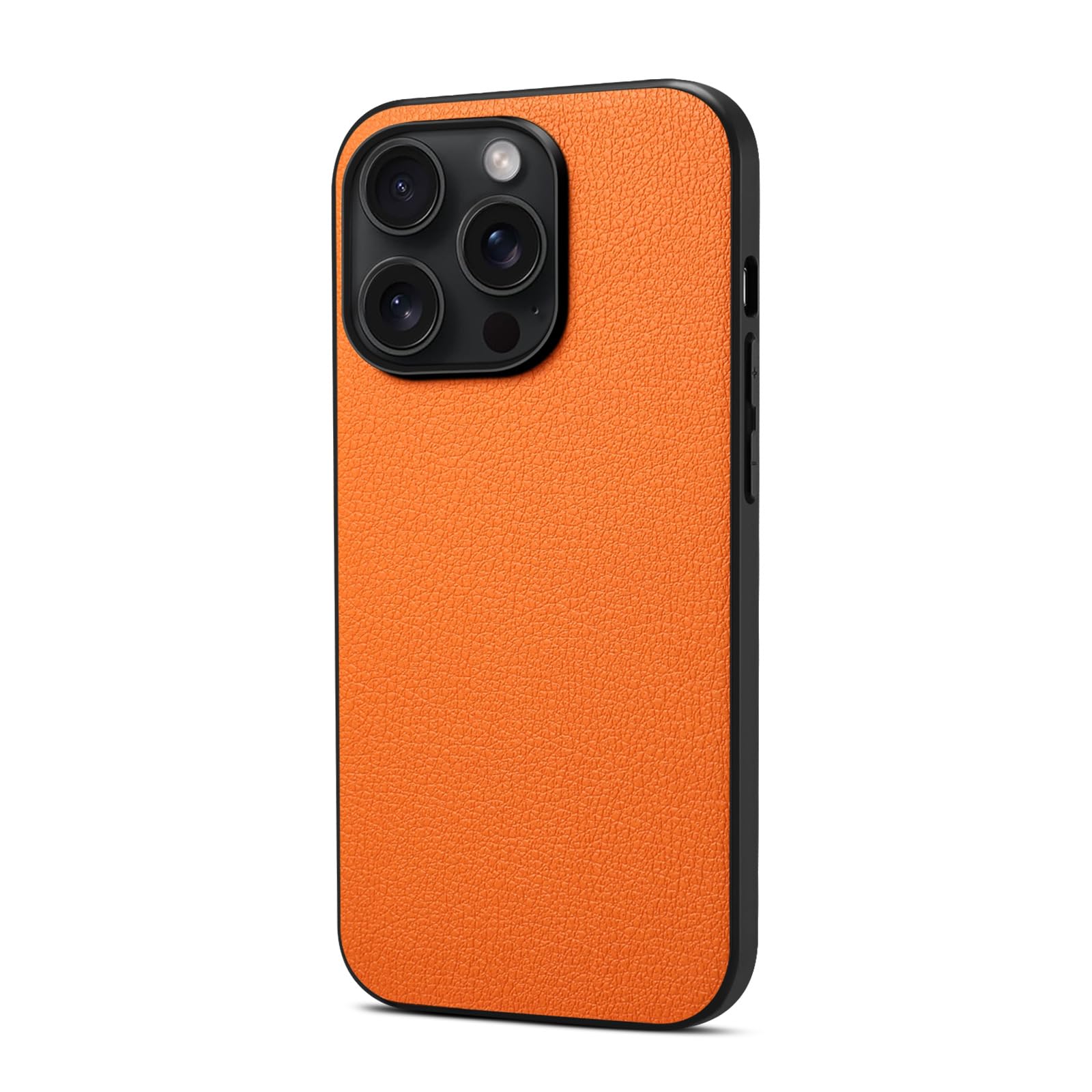Custodia per Telefono in Vera Pelle per iPhone 15/15pro/15pro Max/15 Plus, Custodia Protettiva Anticaduta Ultrasottile all-Inclusive in Tinta Unita,15pro Max,Orange