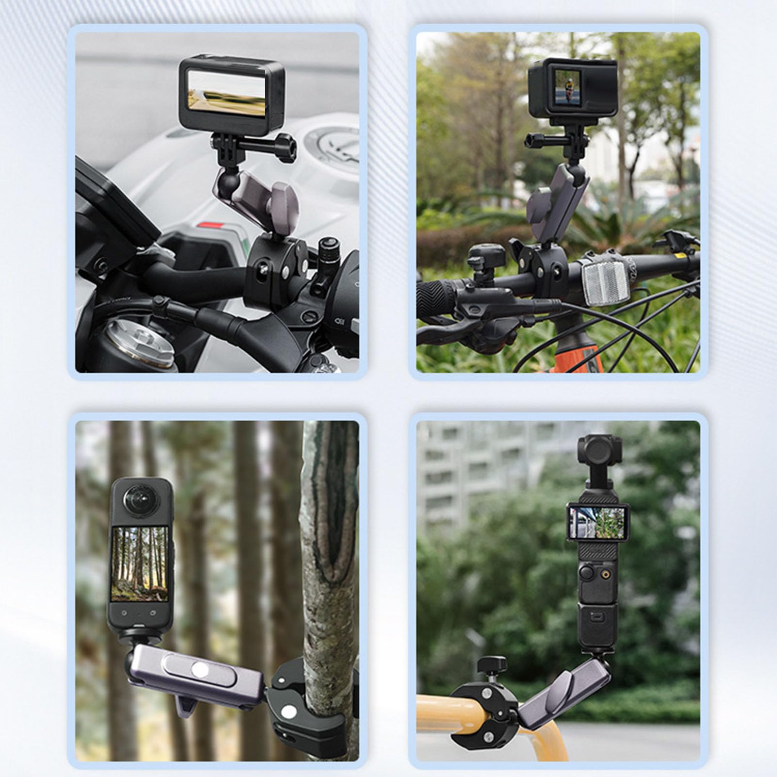 Supporto per Videocamera con Telecomando per Drone, in Lega di Alluminio, Durevole e Regolabile, per Andare in Bicicletta 2-5 Cm