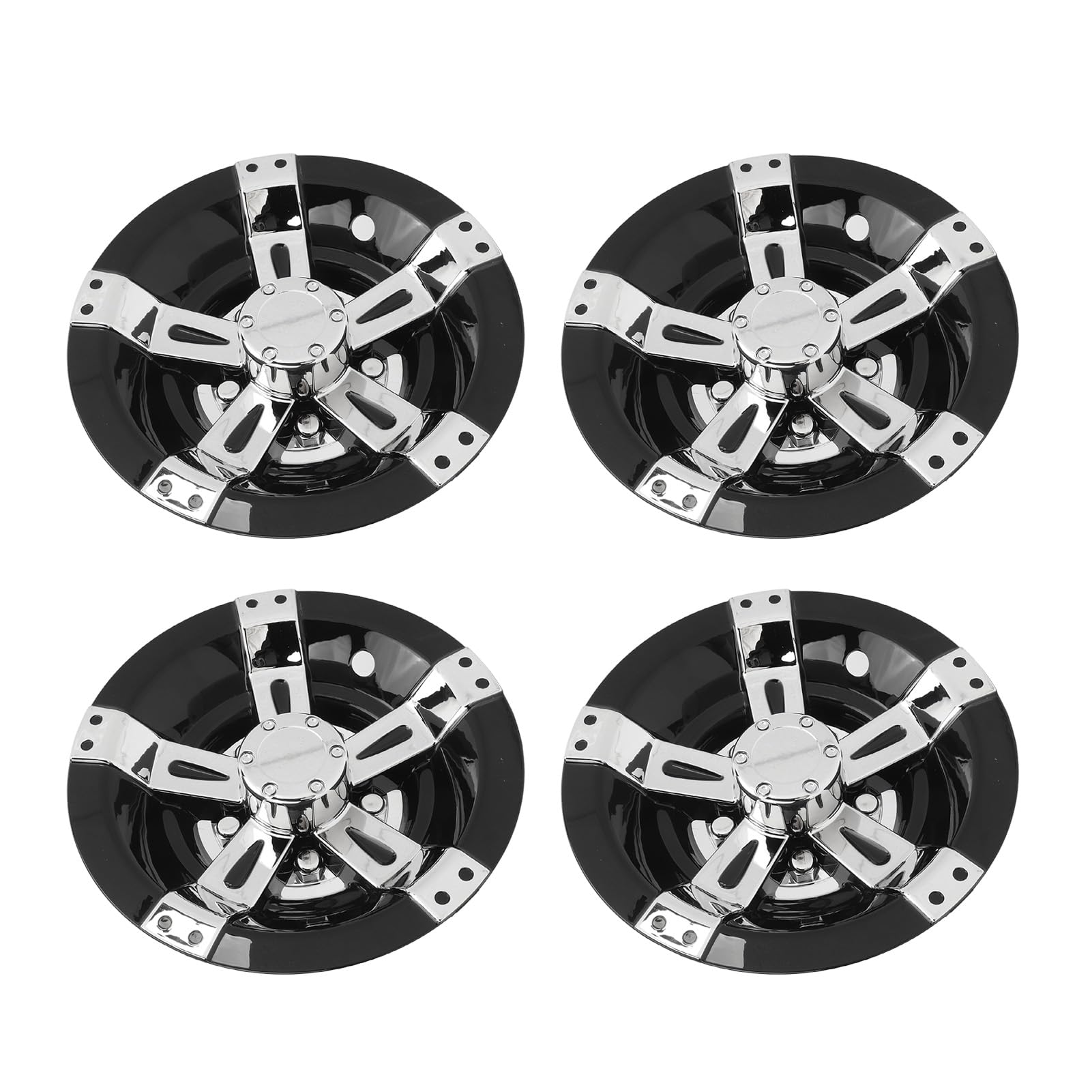 Greensen Lot de 4 Cache-moyeux de Roue de Chariot pour Pneus de 10 Pouces, Ajustement Universel pour Voiture EZGO avec Installation par Pression, Noir