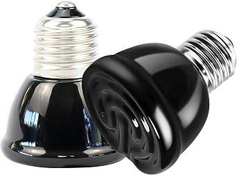 Reptile Ceramic Heat Emitter, Ceramic Heat Lamp Bulbs 100W 2Pack, E27 Reptile Heat Lamp for Tortoise, Lizards, Snakes, Chicken, Bearded Dragon
