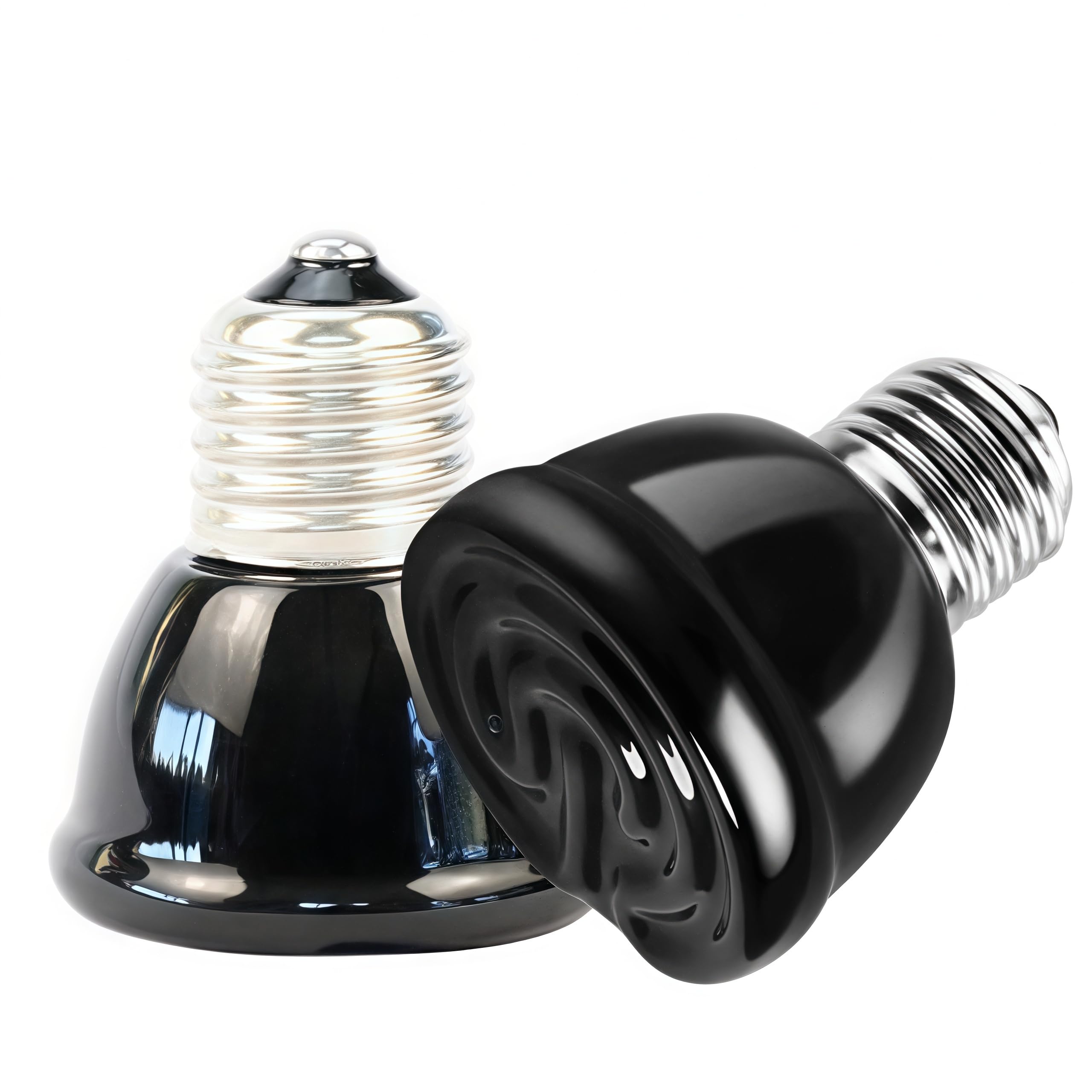 PetFizz Reptile Ceramic Heat Emitter, Ceramic Heat Lamp Bulbs 50W 2Pack, E27 Reptile Heat Lamp for Tortoise Lizards, Snakes