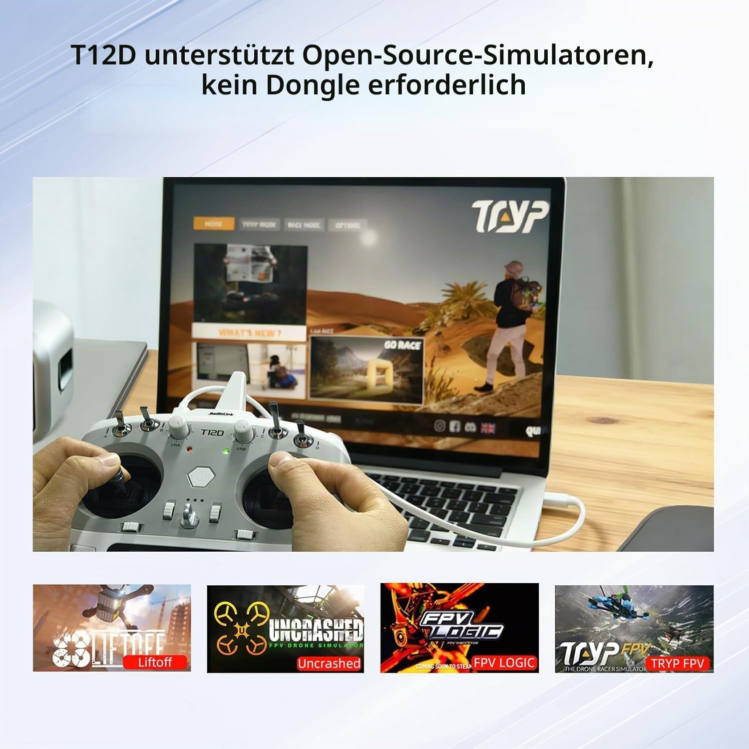 Radiolink T12D V2 12CH RC Fernsteuerung & R12F Empfänger Set, 2.4GHz Fernbedienung mit 4km Reichweite, 50 Modellspeicher, Unterstützt ELRS/TBS Crossfire Modul für Drohne, Flugzeug, Auto, Boot (Mode 2)