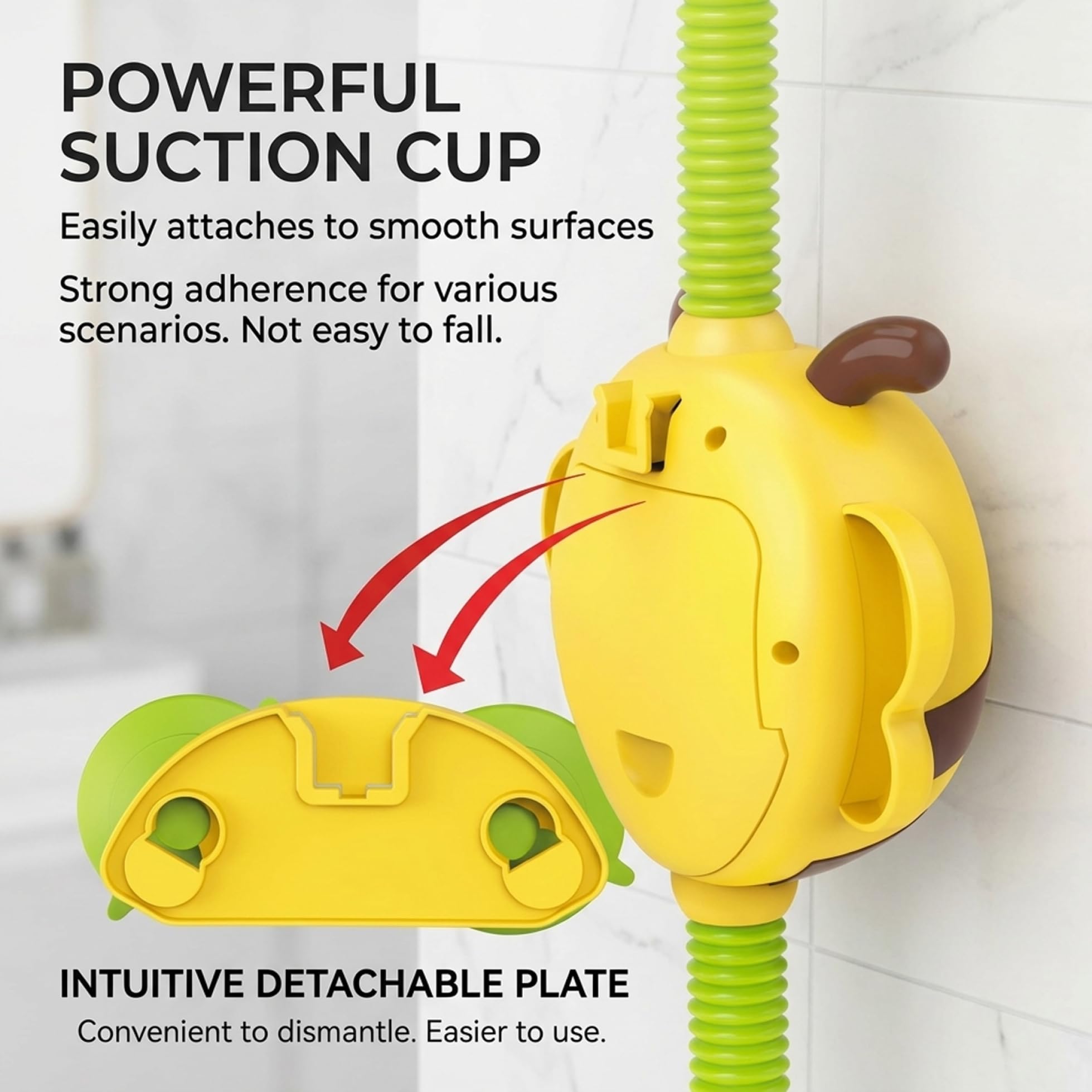 Baby Bath Sprayer, Fun Bee Shower Head for Bathtub with 360° Rotation & Strong Suction Cup, Toddler Bath Toy for Easy Rinsing Baby Sprayer — view 7