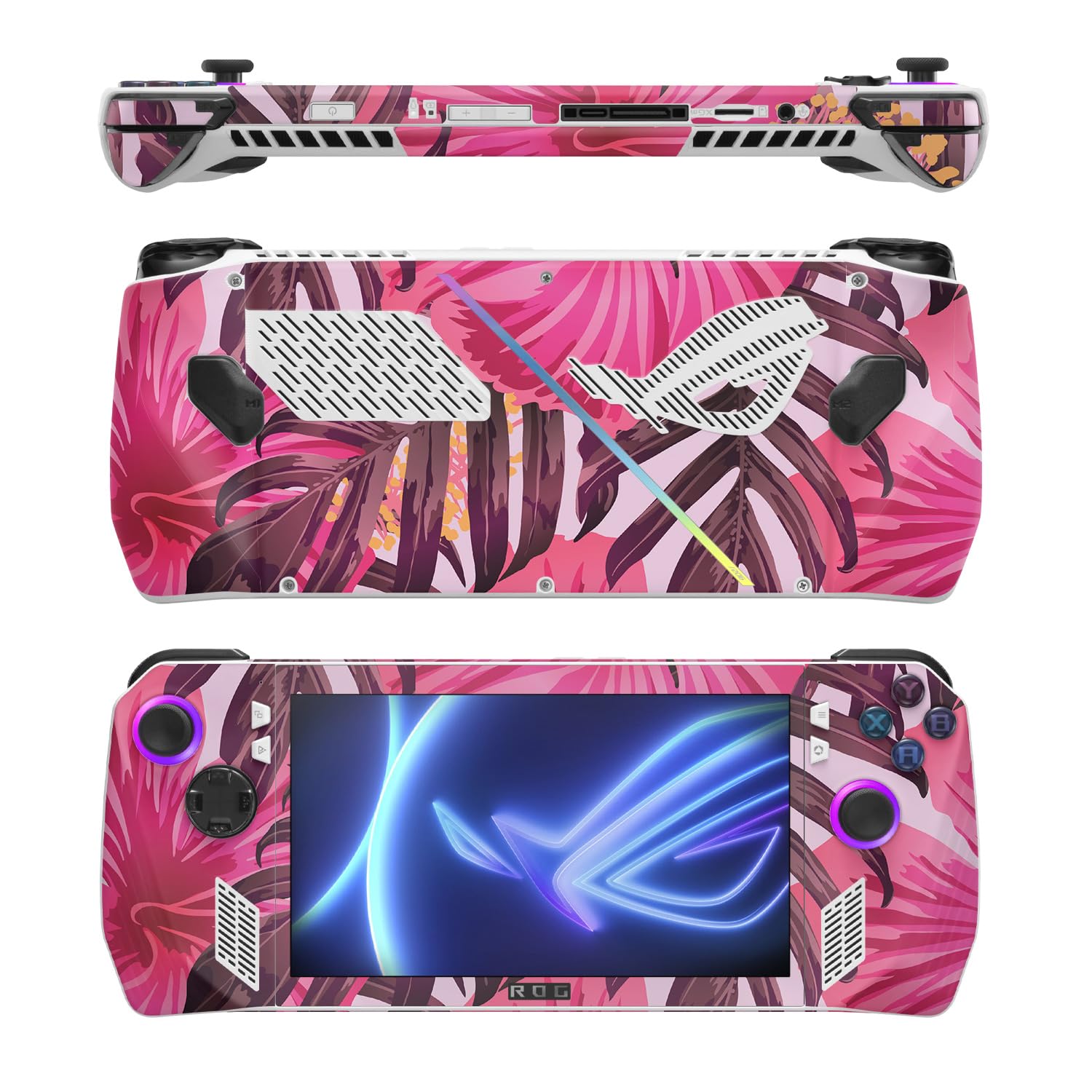 MightySkins Skin Compatible with Asus ROG Ally - Tropical Pink | Protective, Durable, and Unique Vinyl Decal wrap Cover | Easy to Apply, Remove, and Change Styles