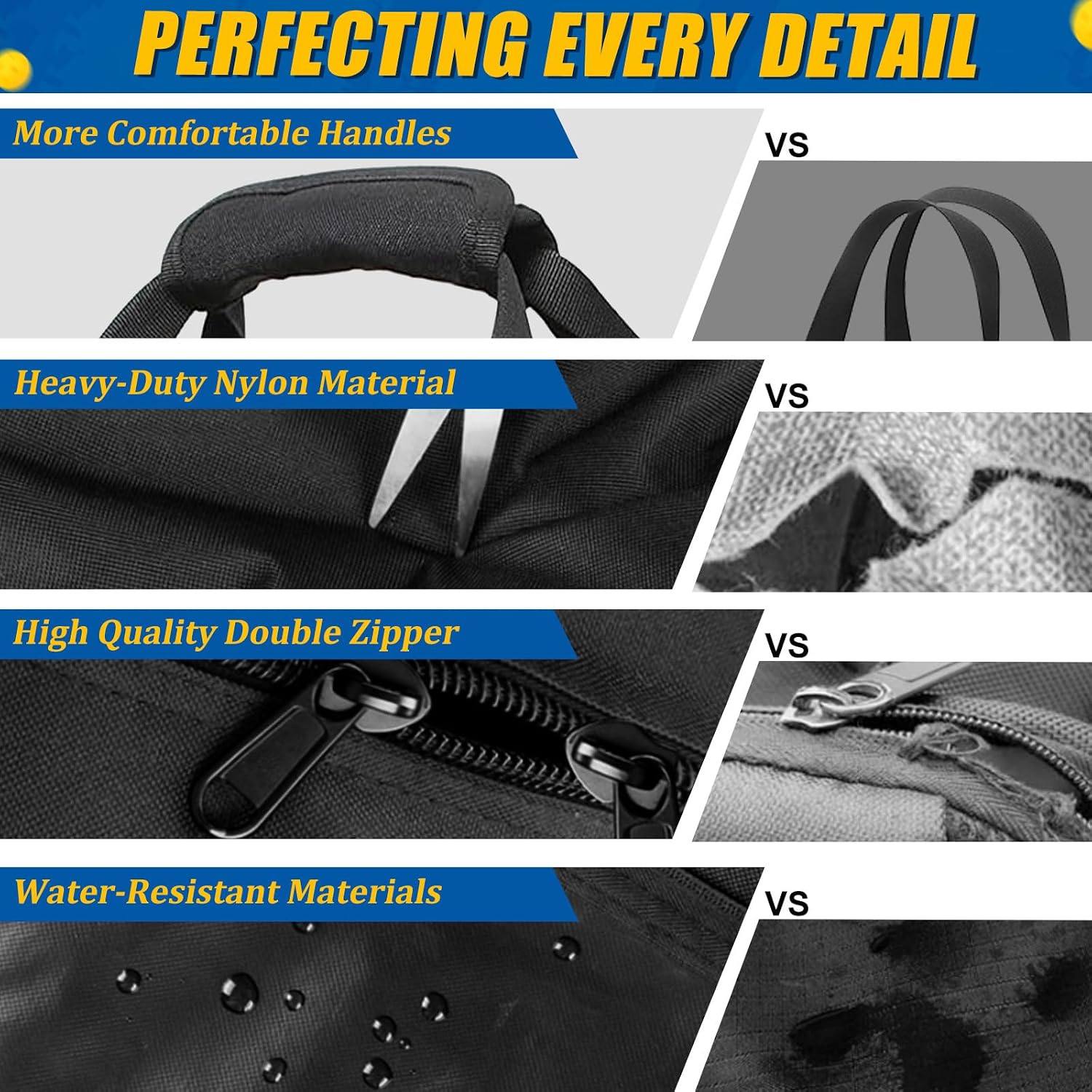 Pickleball Net Set Carrying Bag, Suitable For Badminton Golf Net Storage | Thick Fabric & Front Pocket,Heavy-Duty Water-Resistant | With Sturdy Handle | For Ball Training Nets Replacement Bag, Black