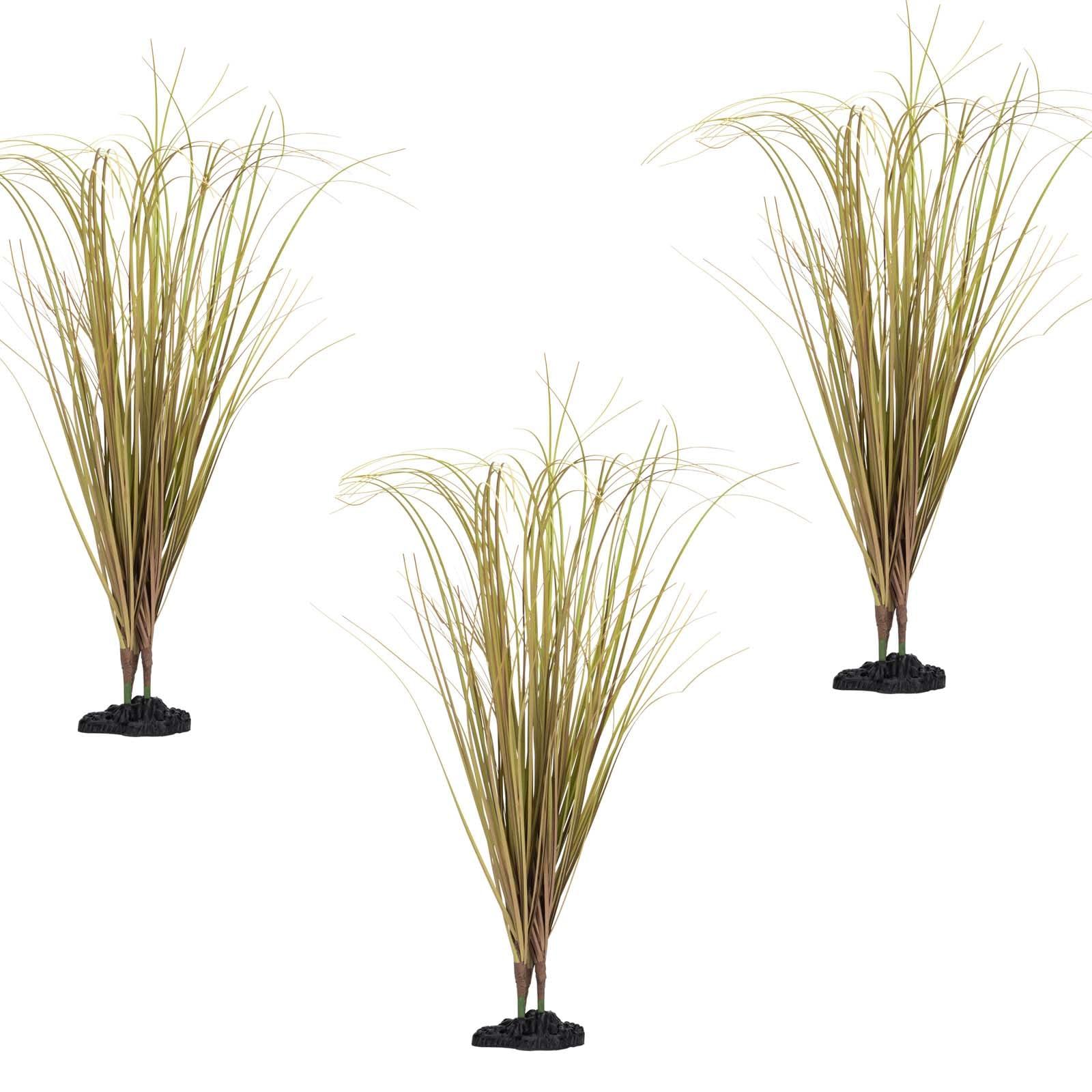 Aqualume Green Fake Desert Dry Grass, Artificial Plants For Reptile Tank Accessories, Habitat Decor Fit For Bearded Dragon, Crested Gecko, Leopard Lizard, Chameleon, Artificial Outdoor Plants, Terrarium Decor (3)