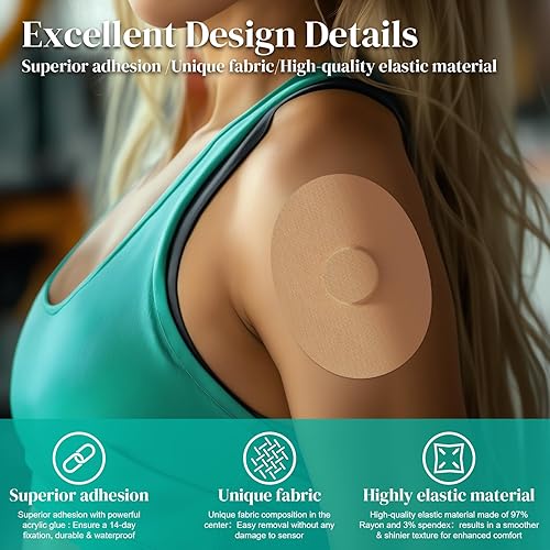 Miniatura 5 de Freestyle 30 unidades, parche impermeable CGM perfecto para Libre 1,2,3EnliteGuardian con tela no tejida en el centro, papel precortado fácil de