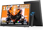 Moniteur portable, 15.6" FHD 1080P Écran de voyage pour ordinateur portable, écran externe ultra-mince avec Kickstand, extendeur d'écran pour PC Téléphone Mac PS4/5 Commutateur Xbox