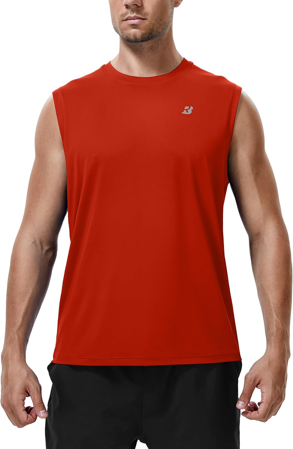 Roadbox Workout Sleeveless Shirts for Men Athletic Gym Basketball Quick Dry Muscle Tank Tops