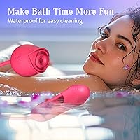 Vista 47 de Consolador vibrador juguetes sexuales para mujeres, juguete sexual MOOLIGIRL Rose con vibradores de punto G de empuje y 10 modos de succión